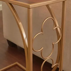 TW El patrón floral es elegante, la base de metal es ligera y resistente, la mesa auxiliar glamorosa superior de MDF para la sala de estar - Product Image 3