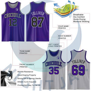 Meilleure qualité réversible personnalisé grande taille basket-ball uniforme ensemble conception respirante OEM fournisseur pour la vente en gros vêtements de basket-ball - Product Image 6