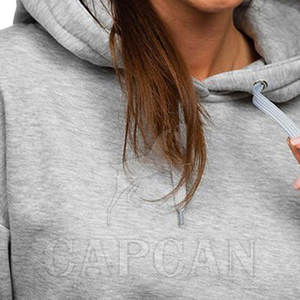 Sudaderas con capucha de punto recortadas de manga larga con cuello redondo personalizables para ropa de boutique de invierno con logotipo de marca propia - Product Image 4