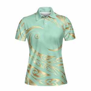 Proveedor Directo de Fábrica, Camiseta Polo de Manga Corta para Mujer, Diseño Tribal Tejido, Servicio OEM, Ropa Casual Transpirable, Venta al Por Mayor - Product Image 4