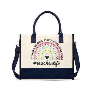Bolsa de Mano para Profesores, Bordada, Portátil, con Forro de Algodón, con Diseño Musical, para Oficina, Escuela, Universidad, Trabajo, Documentos Corporativos - Product Image 6