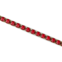 Bracelet tennis classique en or 14K 18K avec rubis naturels de 2 mm, design infini, simple rangée, bijoux empilables, cadeau de mariage pour femme