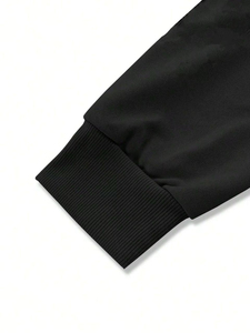 Sudadera con capucha y cremallera con logotipo personalizado para hombre, conjunto de Jogger cónico, chándal transpirable de algodón 100% para invierno, moda informal con patrón sólido - Product Image 4