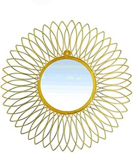 Espejo de hierro con marco de Metal para decoración de pared, espejo Circular Irregular para sala de estar, Vintage, de lujo, informal - Product Image 4