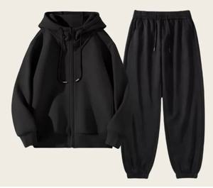 Venta al por mayor Casual Sport Fleece Chándal de dos piezas con Crop Top Sudadera y cintura alta pantalones de chándal de pierna ancha de ajuste suelto - Product Image 2