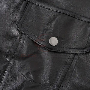 Mejor precio de venta hombres Pu cuero en diferentes nuevos estilos diseño buena calidad Color sólido hombres chaleco 5 dimensiones bolsillo - Product Image 5