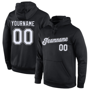 Custom Black <b>White</b> Sublimation Winter Hoodie Personalized Team Name Number Pullover <b>Sweatshirt</b> Sportswear Waterproof Breathable - Product Image 1