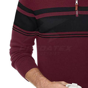 Suéter de cremallera de cuarto de mezcla de algodón de alta calidad personalizado suéter cómodo informal ligero para adultos - Product Image 6