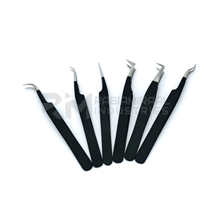 Applicateurs métalliques RMI Top Russian Volume, pointe argentée / pince à cils avec revêtement en poudre noire, logo personnalisé - Product Image 4