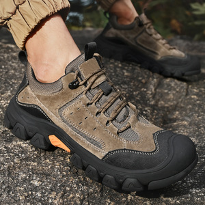 Nuevas zapatillas de senderismo para hombre de primavera, antideslizantes, con puntera reforzada, de caña baja, para trabajo, suela suave y gruesa, con cordones, informales, de seguridad para exteriores. - Product Image 4