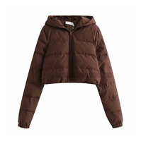 Blouson Bomber matelassé en satin pour femme, col à capuche, manches longues, court, épais, respirant, écologique, pour l'extérieur, vente en gros