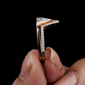 2CT blanc Triangle coupe Solitaire Moissanite bagues de fiançailles lunette Moissanite diamant mariage anniversaire bagues cadeaux pour l'amour - Product Image 2