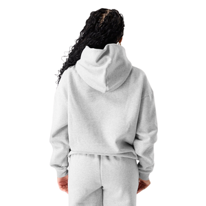 Sudadera con Capucha Gris para Mujer, Suave Felpa, con Bolsillo Canguro, Cómoda, Informal, Estilo Urbano, Manga Larga - Product Image 4