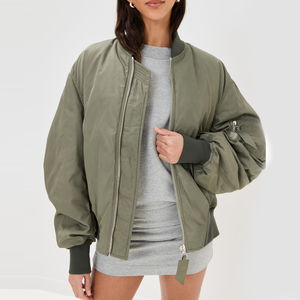 Vestes de bombardier de femmes de couleur unie et de modèle/vestes de bombardier confortables respirables à la mode de femmes de dernier style à vendre - Product Image 1