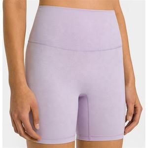 Venta caliente sin costuras suave sólido entrenamiento atlético Yoga pantalones cortos de cintura alta Biker Shorts mujeres Yoga pantalones cortos Leggings pantalón corto - Product Image 1