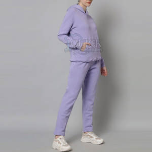 Conjunto Deportivo Casual para Mujer con Capucha, Ligero, Transpirable, de Corte Regular, de Invierno, de Alta Calidad, en Poliéster/Algodón, MOQ Bajo - Product Image 2