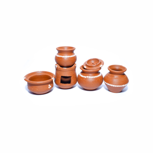 Ensemble de cuisine miniature en terre cuite artisanale 13 pièces jouets de cuisine traditionnels en argile pour enfants - Product Image 3