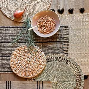 Mantel Individual de Vietnam de ratán Natural redondo de madera Premium de alta calidad para vajilla comedor decoración colorida sala de estar - Product Image 4