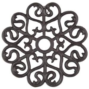 Elegant & Classic Flower Design Iron Metal <b>Trivet</b> Customized Shape Black Mats & Pad for <b>Pan</b> & Hotpot Dining Table Heat Resistant - Product Image 5