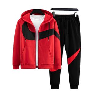 Conjunto de chándal de otoño para hombre, pantalones cortos ligeros con capucha sólidos, 2 piezas, logotipo personalizado, cortavientos de poliéster/algodón, ropa deportiva - Product Image 1