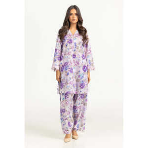 Ensemble coordonné IUSTTS-791 pour femme, décontracté, printemps/été, en mousseline de soie imprimée, ensemble 2 pièces avec manches trois-quarts et hauts courts - Product Image 3