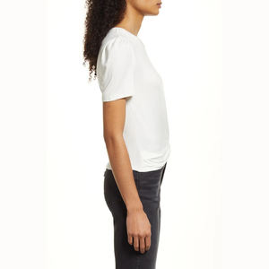 T-shirt à col rond torsadé 94% en viscose 6% élasthanne pour femmes T-shirt en viscose de haute qualité nouveau style pour hommes - Product Image 3