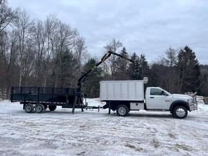 Hydraulic Dump <b>Trailer</b> <b>Farm</b> Hauler Four Wheel Grapple <b>Trailer</b> Agricultural Material Transport High Productivity 2-Year Used - Product Image 3