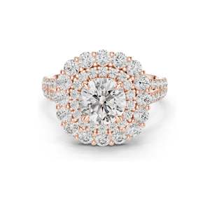 Bague en diamant de laboratoire Halo 2,41 CT pour femmes, clarté VVS-VS EF, or 18 carats, 14 carats, 10 carats et argent 925, or rose, or jaune, or blanc - Product Image 2