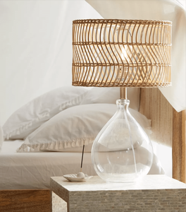 handmade customized design white Table Lamp Rattan table lamp cane desk lamp <b>decorative</b> and <b>lighting</b> with creative weaved design - Product Image 4