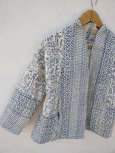 เสื้อแจ็กเก็ตสตรีแขนยาวพิมพ์ลายโบฮีเมียน,เสื้อทำงานแฟชั่น Kantha - Product Image 4