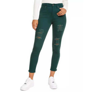 Jeans Skinny Vintage Effetto Usurato per Ragazzi Tinseltown, Verde Scuro XL, Denim Traspirante Stile Boyfriend, Lavabile, con Vita Strappata - Product Image 1