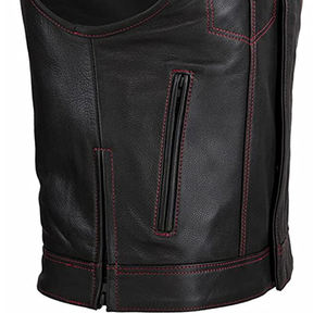 Gilet en cuir pour hommes Style motard Équipement de protection de haute qualité Durable Design classique Équipement de protection de haute qualité Design classique - Product Image 4