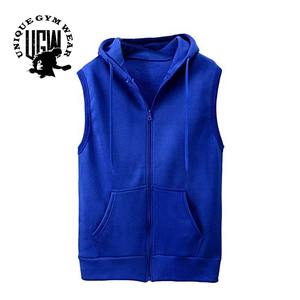 Pull à capuche en coton sans manches pour hommes avec logo personnalisé en gros Sweat à capuche vierge d'entraînement sans manches à la mode impression OEM de qualité - Product Image 4