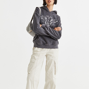 MJSI TRADING 2023 Sudadera con Capucha de Lona para Mujer, Blanca, Lisa, con Bordado Otoñal, para Gimnasio - Product Image 2
