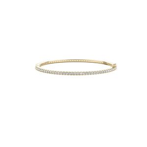 Bracelet jonc traditionnel Lucy en diamant taillé rond pour femme Style unique - Product Image 1