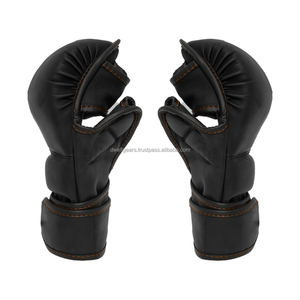 Dwelt Gear Custom Half Finger Boxing MMA Gloves Breathable PU Leather Hook Loop Closure Cage Fight Training Bulk Wholesale - Product Image 3