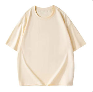 T-shirts en coton biologique lourd avec impression personnalisée et logo de haute qualité T-shirt à col rond personnalisé vierge T-shirt surdimensionné pour hommes - Product Image 3