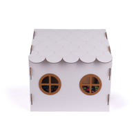 Nichoir décoratif pour chien en bois blanc, impression personnalisée du nom, pliable, modèle GOBYPET 5561, pour chiens de petite race, utilisation en intérieur, toutes saisons