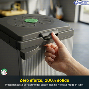 Portasacco Mobile Mono 34x38x87 cm con Pannelli in PVC e PP, Coperchio con Chiusura per Sacco, Resistente alle Intemperie - Product Image 4