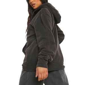 Sudadera transpirable de invierno de alta calidad suave, sudaderas con capucha estampadas, logotipo frontal de manga Regular teñido liso personalizable para mujer - Product Image 2