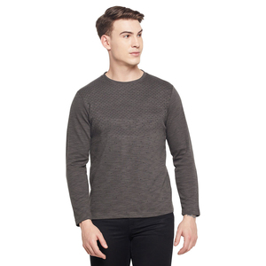 T-shirt pour homme à col rond, logo personnalisé de haute qualité, coupe classique, 100% coton, uni, manches longues, avec expédition et livraison - Product Image 3