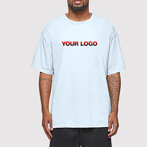 Camisetas de gran tamaño de manga corta de Color sólido de corte holgado de alta calidad para hombre Camiseta ligera con cuello redondo y logotipo impreso DTG personalizado - Product Image 3