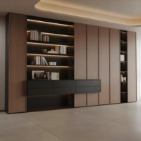 Armoire à livres murale en acier inoxydable de style européen Mobilier de bureau métallique antirouille extensible pour salon hôtel