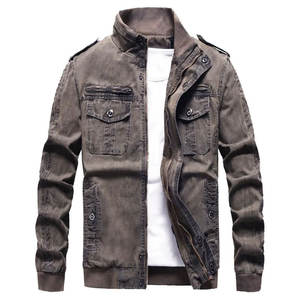 Oem Popular High Quality Casual men's Short <b>Denim</b> Tops Coat men Light Wash Blue <b>Long</b> Sleeve plus-size Cargo <b>Denim</b> <b>Jackets</b> - Product Image 4