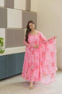 Parapluie en micro-coton intérieur en tissu imprimé floral doux et léger pour Salwar Kameez - Product Image 3