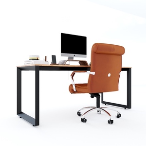 Escritorio de Madera de Caucho Trian II HBTG009 de 180x70cm con Patas Triangulares de Hierro, Diseño Moderno Minimalista para Dormitorio de Lujo y Uso Doméstico - Product Image 4