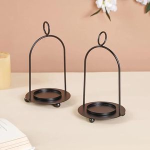 Candelabros de mesa para interiores de Metal negro, candelabros de luz de té para boda, decoración del hogar, decoraciones de mesa, centro de mesa - Product Image 3