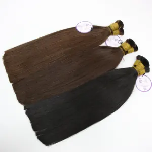 Red brown color bulk hair cheap Vietnamese human hair for New Year 2023 OEM ODM