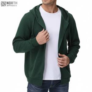 Sweat à capuche pour hommes et femmes 100% coton molletonné Logo personnalisé Manteau à fermeture éclair complète Sweat à capuche coupe ample Vêtements unisexes réversibles - Product Image 1
