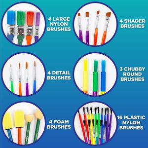 Bview Art 8 différents types de pinceaux 35 pinceaux tout usage Pack de valeur idéal avec des aquarelles, <span class=keywords><strong>acrylique</strong></span> - Product Image 3